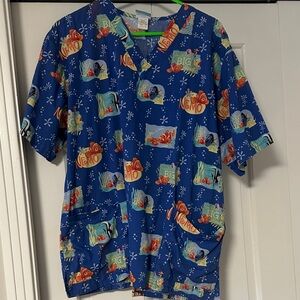 Blue 'Finding Nemo' Themed Scrub Top - Women